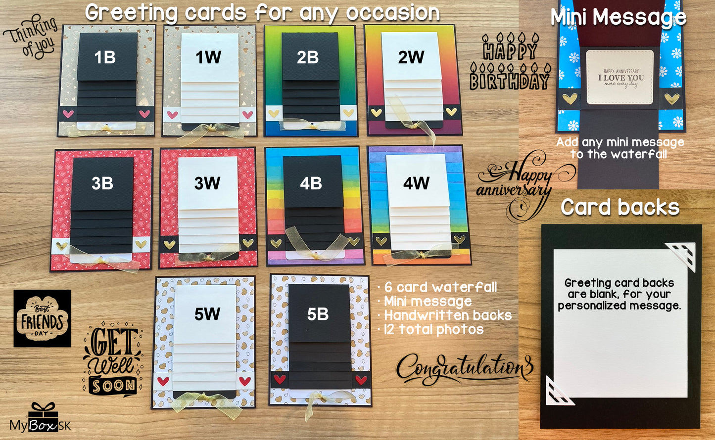 Greeting Cards 6 card waterfall