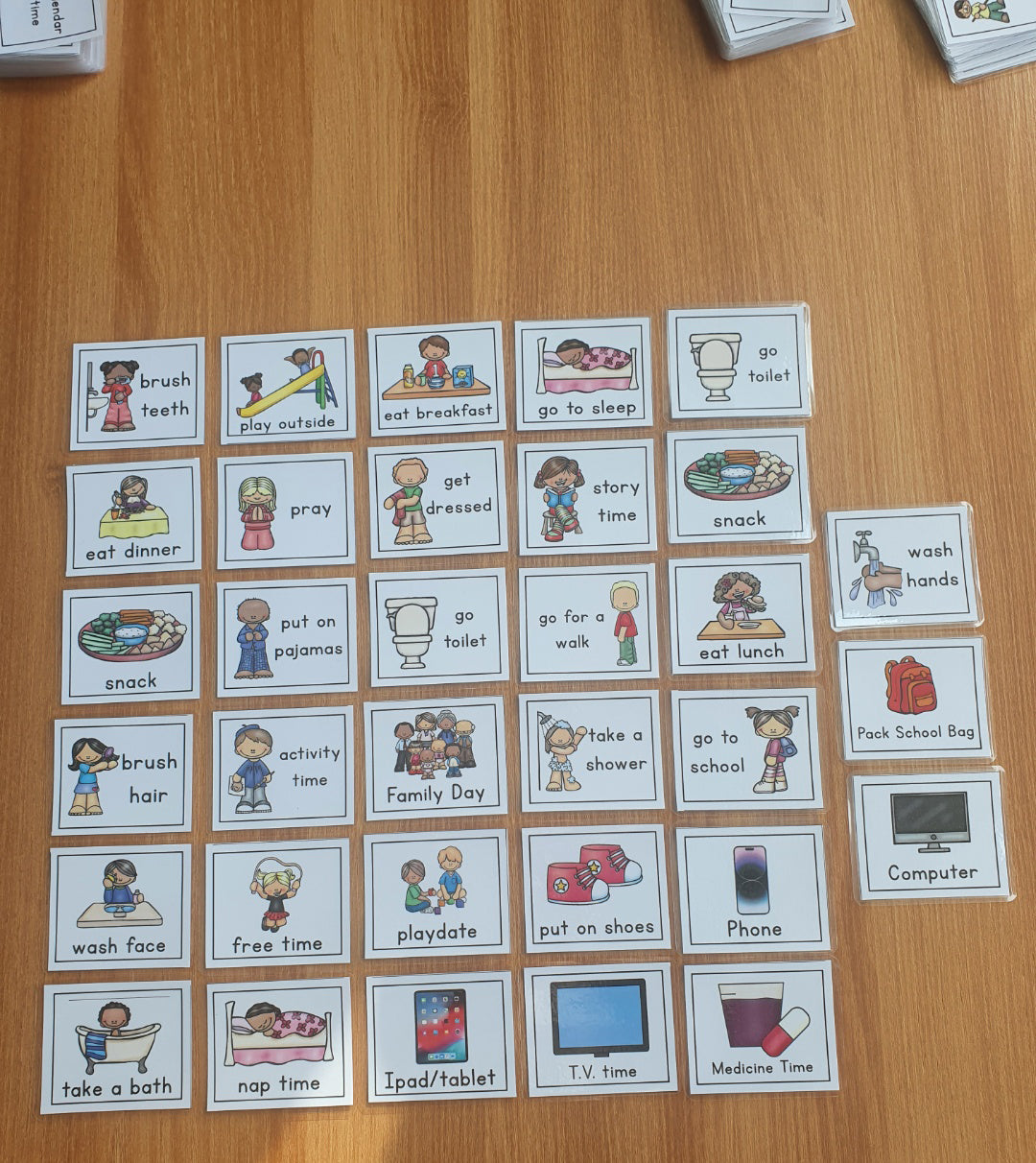 Daily Kids Routine Cards- 171 Pieces - English - (Singapore Public Holiday & Events)