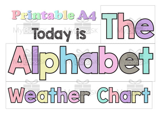 Alphabet Title and Weather Chart-Pastel