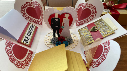 Wedding Box Red and Gold